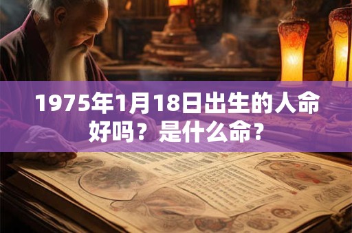 1975年1月18日出生的人命好吗？是什么命？