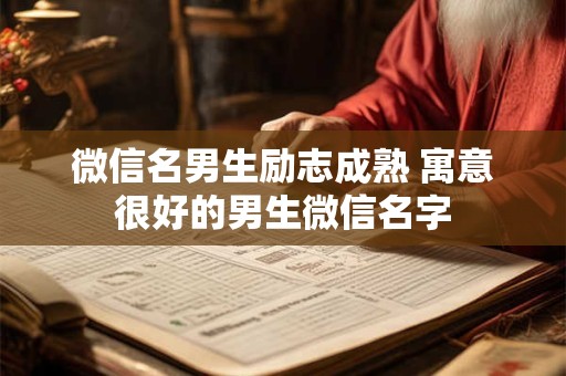 详细阅读:微信名男生励志成熟 寓意很好的男生微信名字 微信名男生励志成熟 寓意很好的男生微信名字