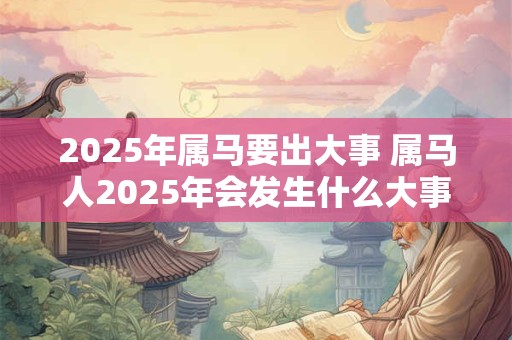 2025年属马要出大事 属马人2025年会发生什么大事