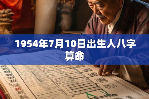 1954年7月10日出生人八字算命