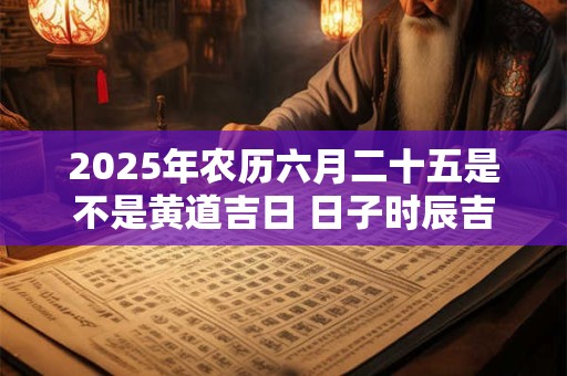 2025年农历六月二十五是不是黄道吉日 日子时辰吉凶