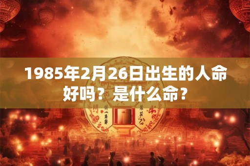 1985年2月26日出生的人命好吗？是什么命？