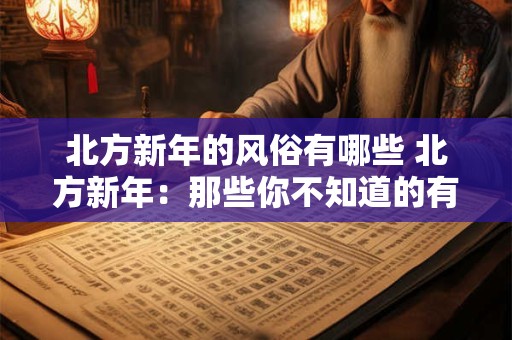 北方新年的风俗有哪些 北方新年：那些你不知道的有趣风俗