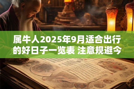 属牛人2025年9月适合出行的好日子一览表 注意规避今日所冲