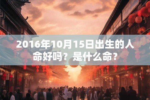 2016年10月15日出生的人命好吗？是什么命？