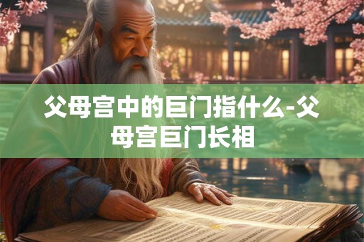 父母宫中的巨门指什么-父母宫巨门长相