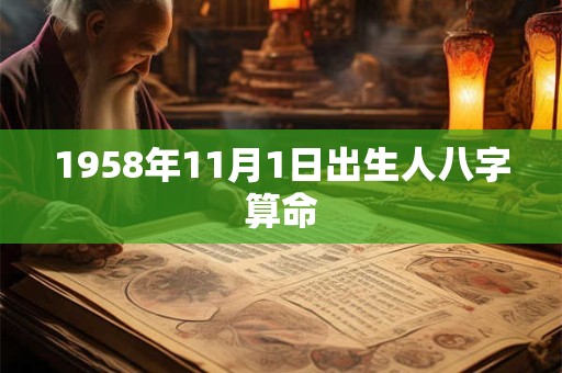 1958年11月1日出生人八字算命 1958年11月1日出生人八字算命
