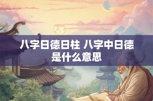 八字日德日柱 八字中日德是什么意思