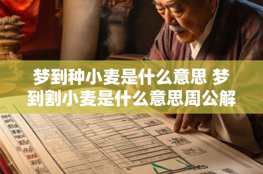梦到种小麦是什么意思 梦到割小麦是什么意思周公解梦
