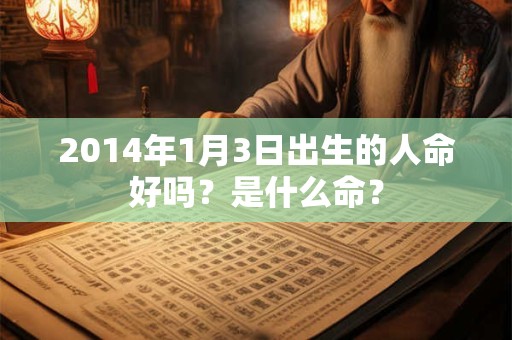 2014年1月3日出生的人命好吗？是什么命？