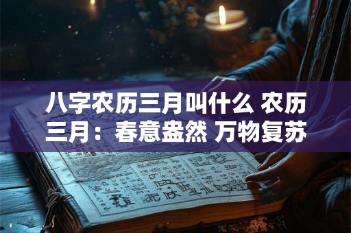 八字农历三月叫什么 农历三月:春意盎然 万物复苏的季节 八字农历三月叫什么 农历三月:春意盎然 万物复苏的季节