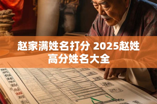 赵家满姓名打分 2025赵姓高分姓名大全
