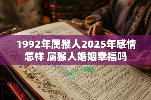 1992年属猴人2025年感情怎样 属猴人婚姻幸福吗