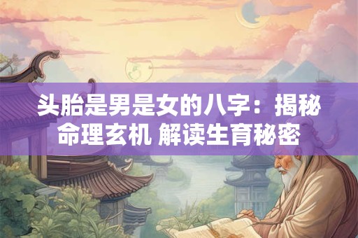 头胎是男是女的八字:揭秘命理玄机 解读生育秘密 头胎是男是女的八字:揭秘命理玄机 解读生育秘密