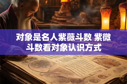 对象是名人紫薇斗数 紫微斗数看对象认识方式