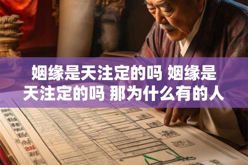 姻缘是天注定的吗 姻缘是天注定的吗 那为什么有的人一辈子都没有