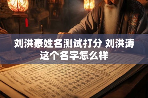 刘洪豪姓名测试打分 刘洪涛这个名字怎么样