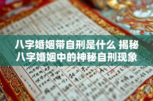 八字婚姻带自刑是什么 揭秘八字婚姻中的神秘自刑现象