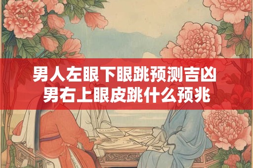 男人左眼下眼跳预测吉凶 男右上眼皮跳什么预兆