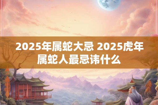 2025年属蛇大忌 2025虎年属蛇人最忌讳什么