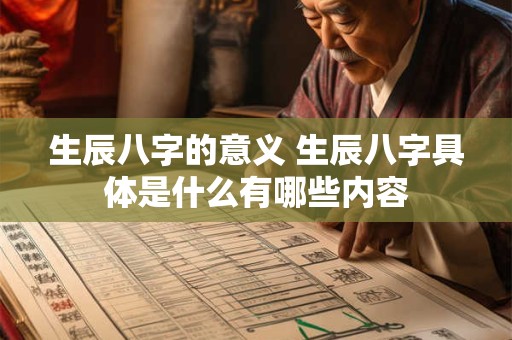 生辰八字的意义 生辰八字具体是什么有哪些内容
