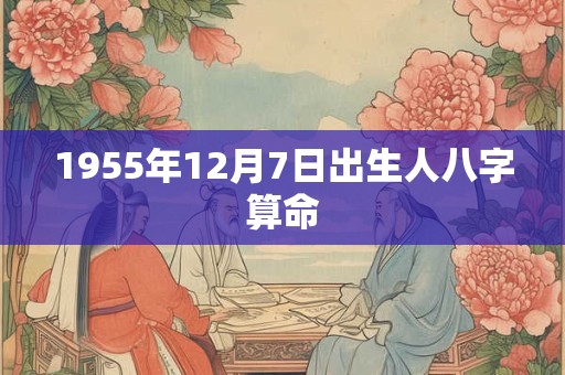 1955年12月7日出生人八字算命