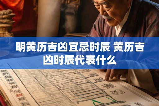 明黄历吉凶宜忌时辰 黄历吉凶时辰代表什么
