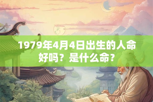 1979年4月4日出生的人命好吗？是什么命？