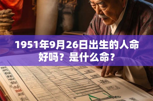 1951年9月26日出生的人命好吗？是什么命？