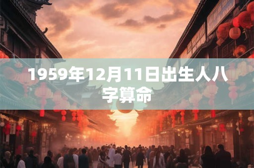 1959年12月11日出生人八字算命