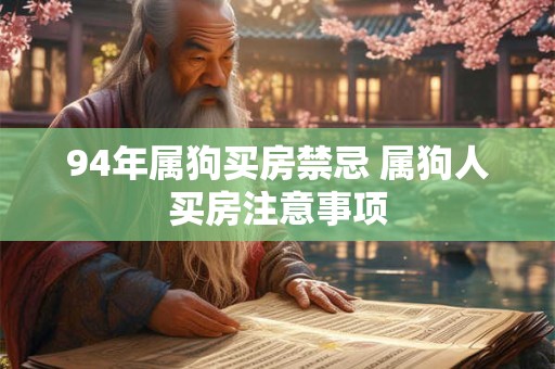 94年属狗买房禁忌 属狗人买房注意事项