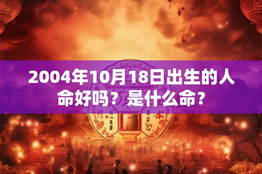 2004年10月18日出生的人命好吗？是什么命？