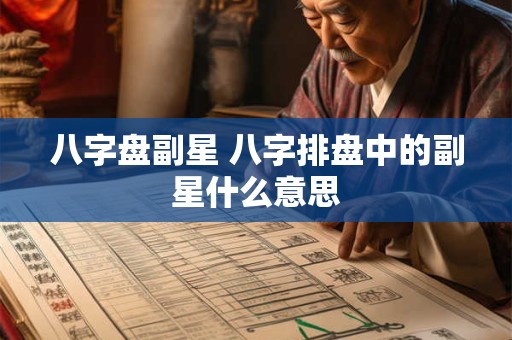 八字盘副星 八字排盘中的副星什么意思