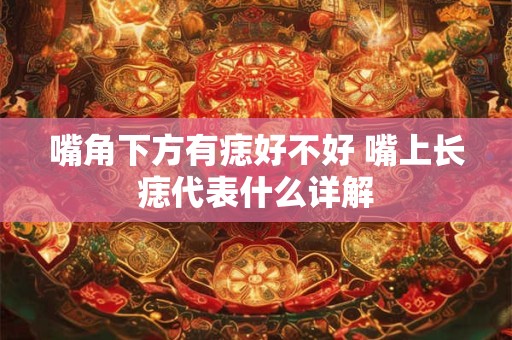 嘴角下方有痣好不好 嘴上长痣代表什么详解