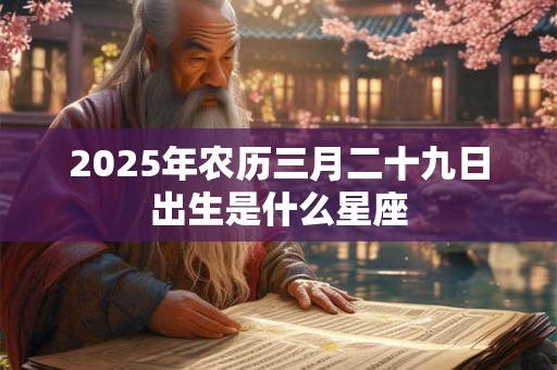 2025年农历三月二十九日出生是什么星座