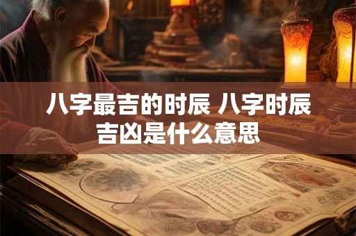 八字最吉的时辰 八字时辰吉凶是什么意思