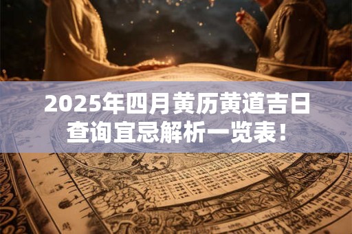 2025年四月黄历黄道吉日查询宜忌解析一览表！
