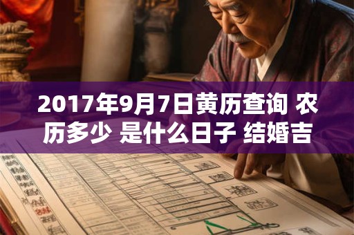 2017年9月7日黄历查询 农历多少 是什么日子 结婚吉时