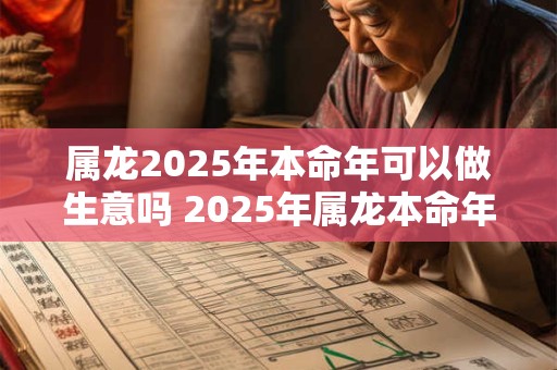 属龙2025年本命年可以做生意吗 2025年属龙本命年可以创业吗