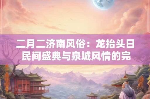 二月二济南风俗:龙抬头日 民间盛典与泉城风情的完美结合! 二月二济南风俗:龙抬头日 民间盛典与泉城风情的完美结合!