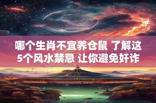 哪个生肖不宜养仓鼠 了解这5个风水禁忌 让你避免奸诈小人的陷害！