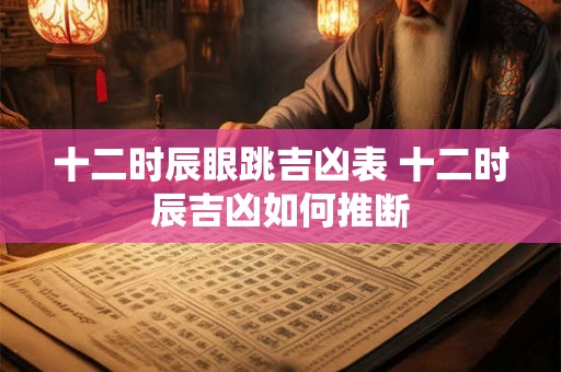 十二时辰眼跳吉凶表 十二时辰吉凶如何推断