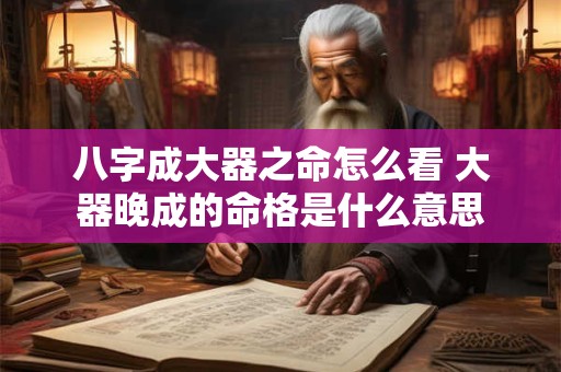 八字成大器之命怎么看 大器晚成的命格是什么意思