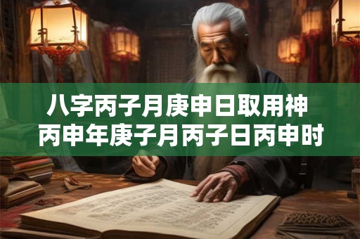 八字丙子月庚申日取用神 丙申年庚子月丙子日丙申时五行