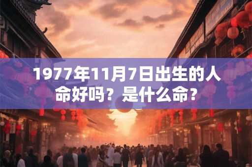 1977年11月7日出生的人命好吗？是什么命？