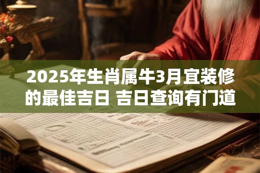 2025年生肖属牛3月宜装修的最佳吉日 吉日查询有门道