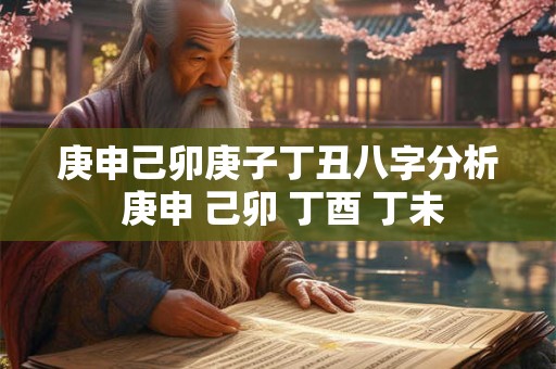 庚申己卯庚子丁丑八字分析 庚申 己卯 丁酉 丁未