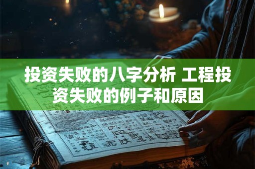 投资失败的八字分析 工程投资失败的例子和原因