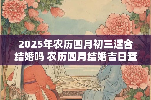 2025年农历四月初三适合结婚吗 农历四月结婚吉日查询
