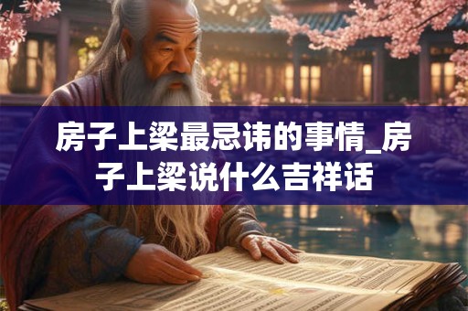 房子上梁最忌讳的事情_房子上梁说什么吉祥话